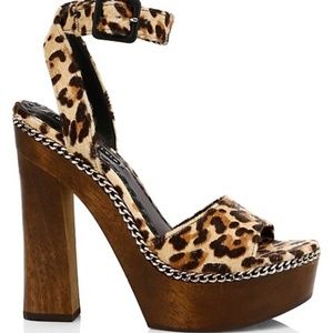 Alice and Olivia Faira Leopard-Print Calf Hair Sandals